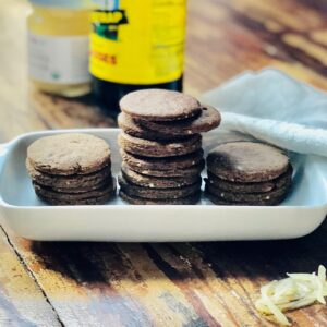 gingersnap cookies in a dish